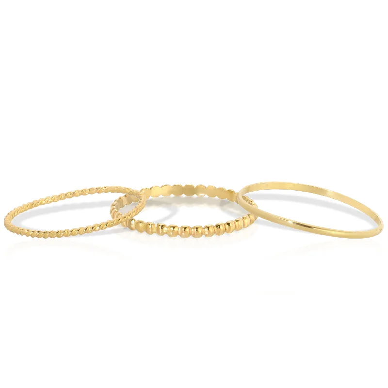 stacked rings for women -Delicate Trio Stacking Rings