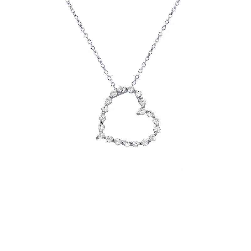 14k gold necklaces for women -Heart Necklace (Silver)