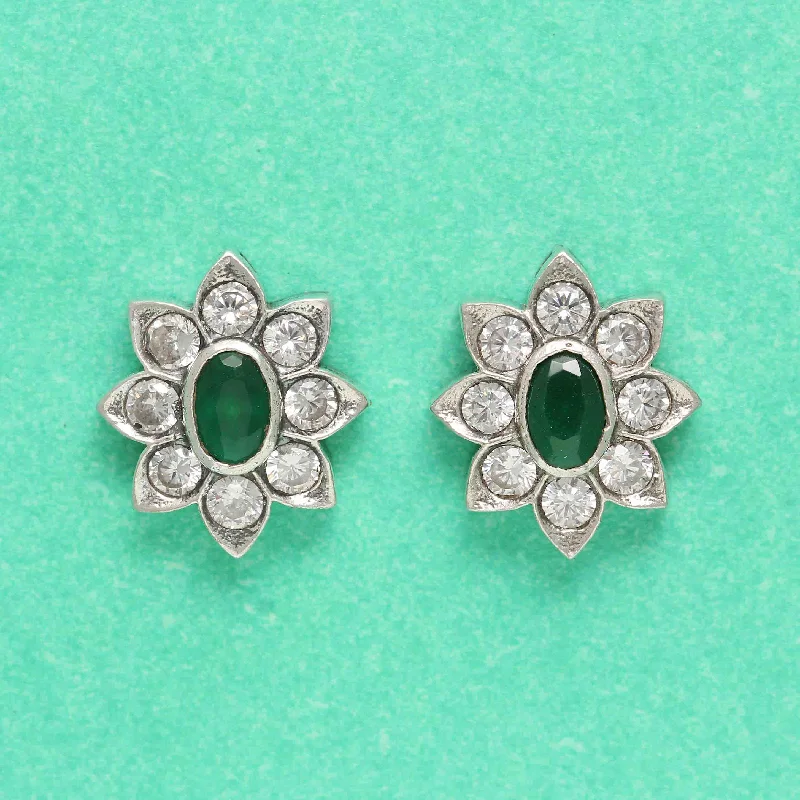 dangling earrings for women -Silver Green Earring