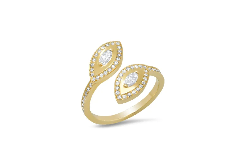 classic engagement rings for women -Double Evil Eye Ring