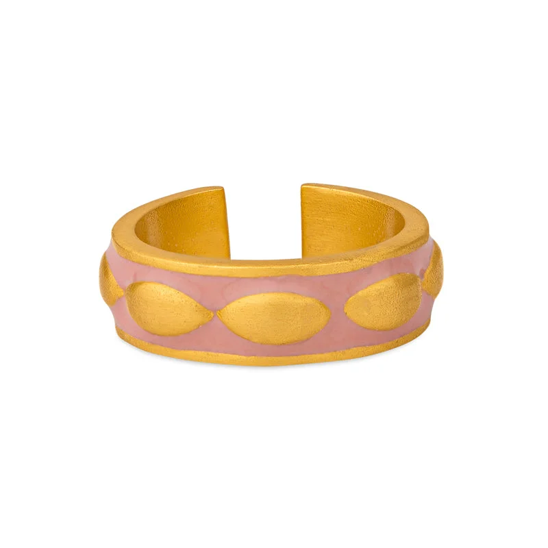 gemstone rings for women -Coastal Pink Enamel Ring