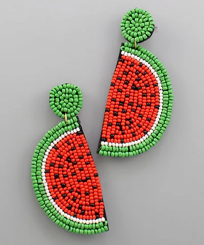 hoop earrings for women -A Slice of Watermelon Earrings