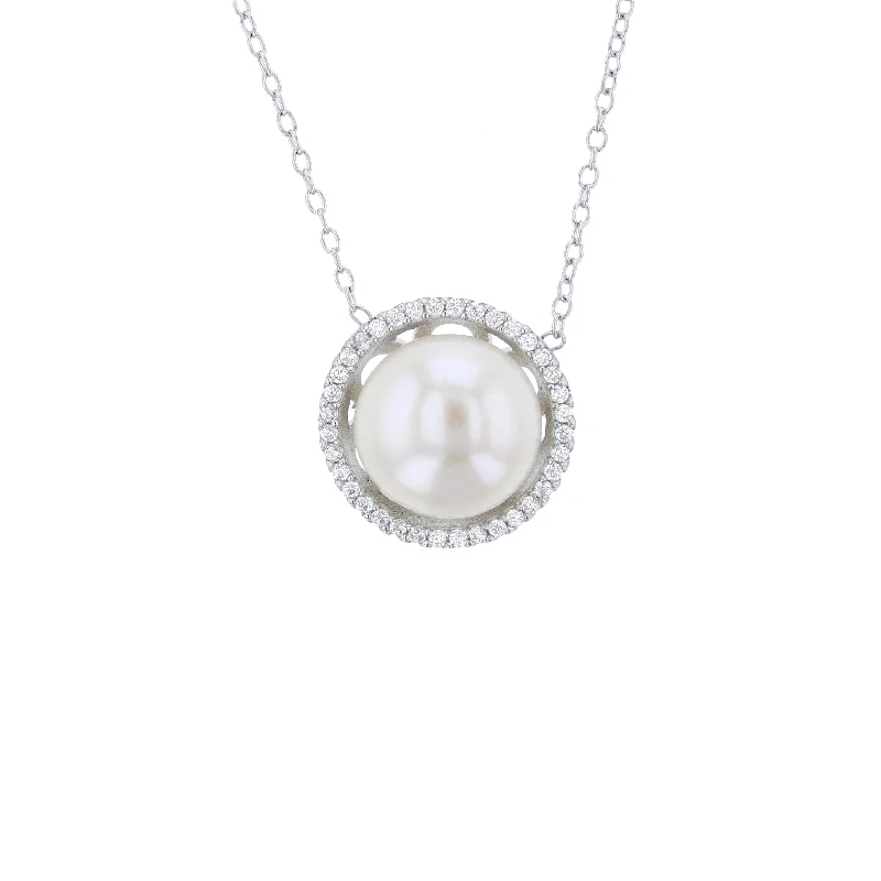 bohemian necklaces for women -Pearl Necklace (Silver)