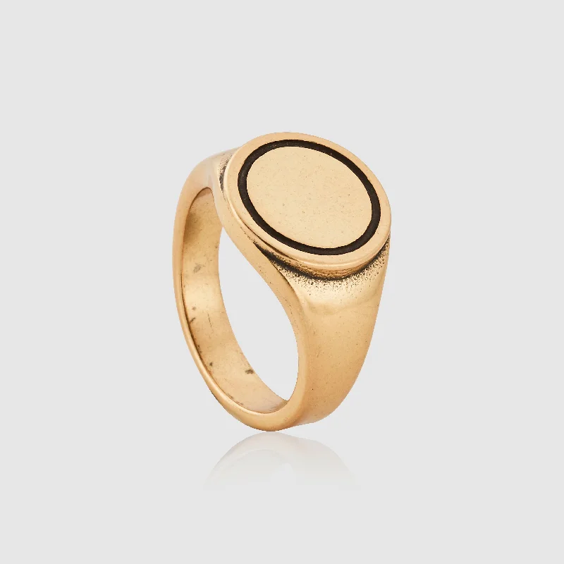 modern wedding rings for women -Signet 2.0 Ring (Gold)