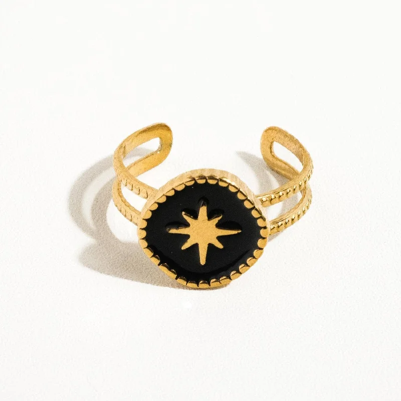 modern wedding rings for women -Vesper Gold Non-Tarnish Adjustable Star Ring