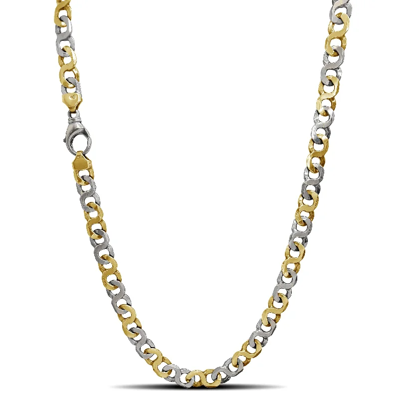 diamond necklaces with sapphires for women -Two-Tone 8-Link Chain Necklace (14K)