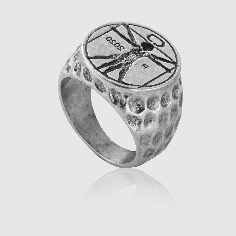 adjustable gemstone rings for women -Vitruvian Ring (Silver)