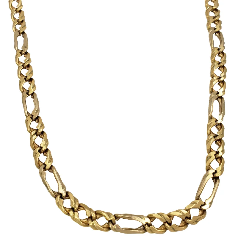 gold heart necklaces for women -Double Link Figaro Chain Necklace (14K)