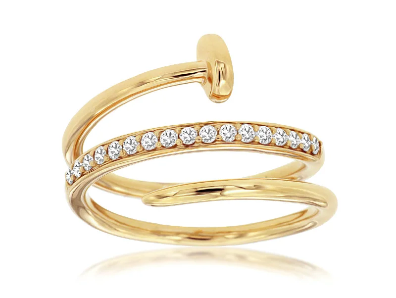 luxury rings for women -Triple Wrap Nail Head Ring