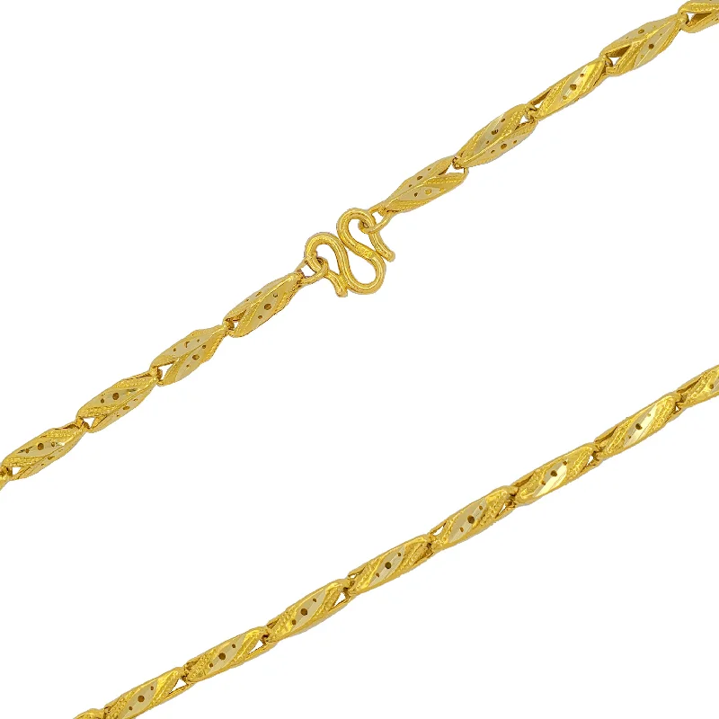 twist necklaces for women -Barrel Link Necklace (24K)