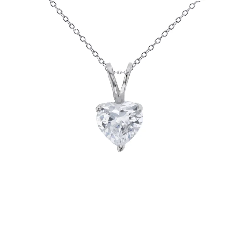 crystal chain necklaces for women -Heart Necklace (Silver)