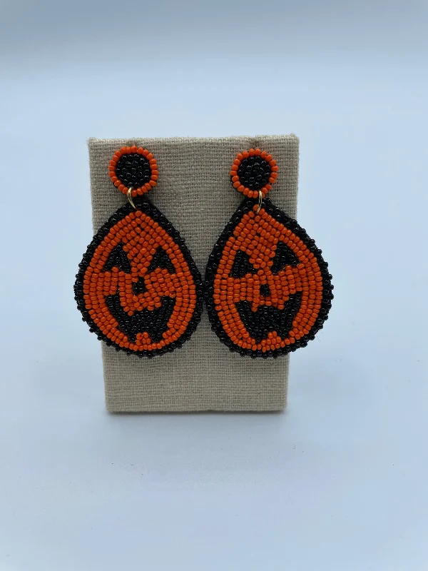 long drop earrings for women -Jack O Lantern Earrings