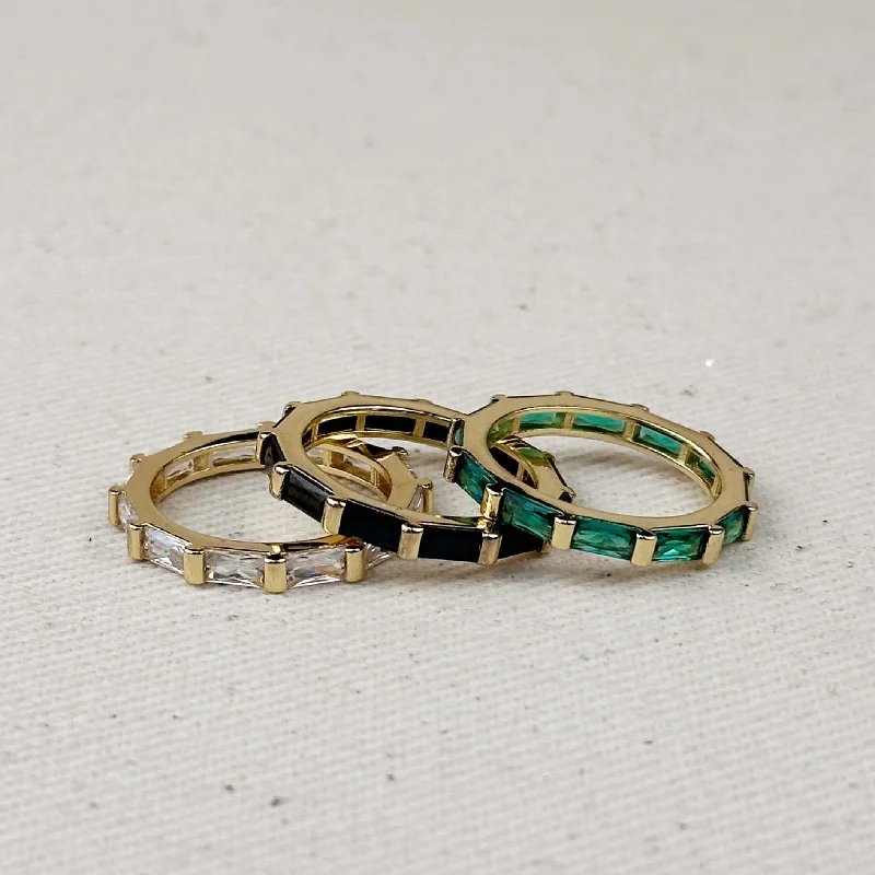 eco-friendly rings for women -Baguette CZ Eternity Band Ring