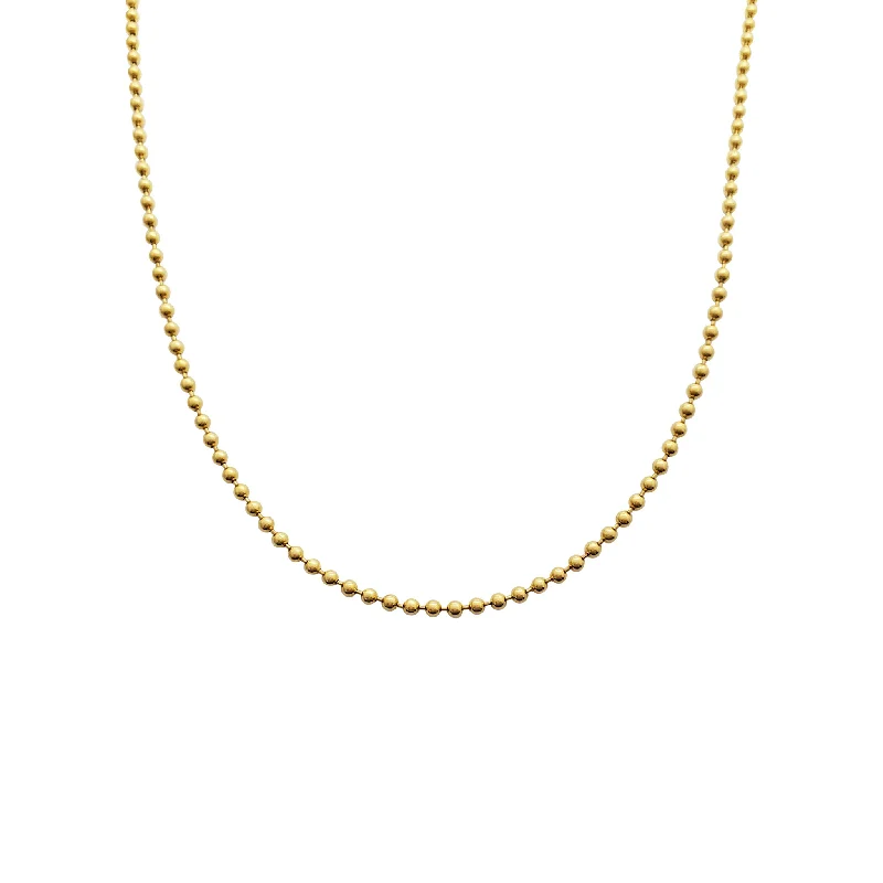 vintage necklaces for women -Plain Beads Necklace (14K)