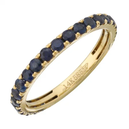 fashion rings for women -Gemstone Sapphire Stackable Eternity Ring