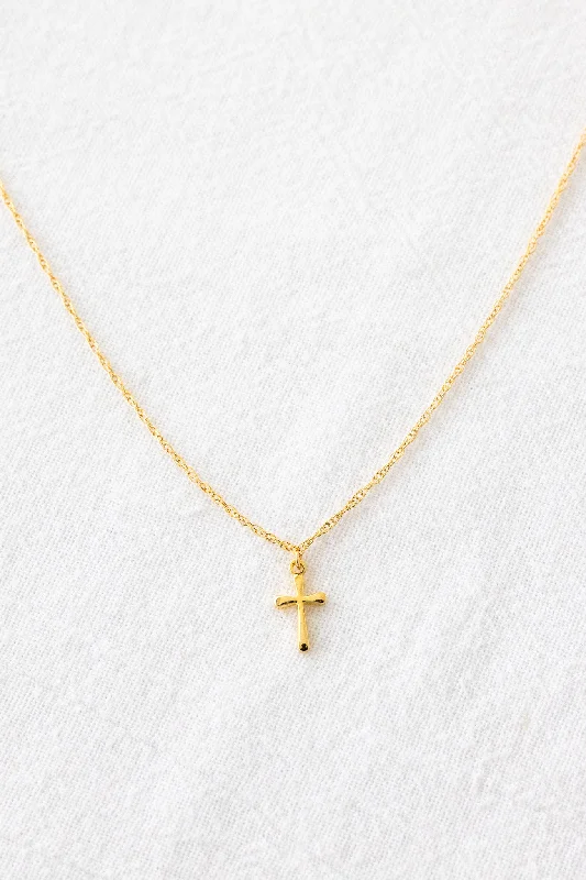 simple silver necklaces for women -Cross Mona Necklace