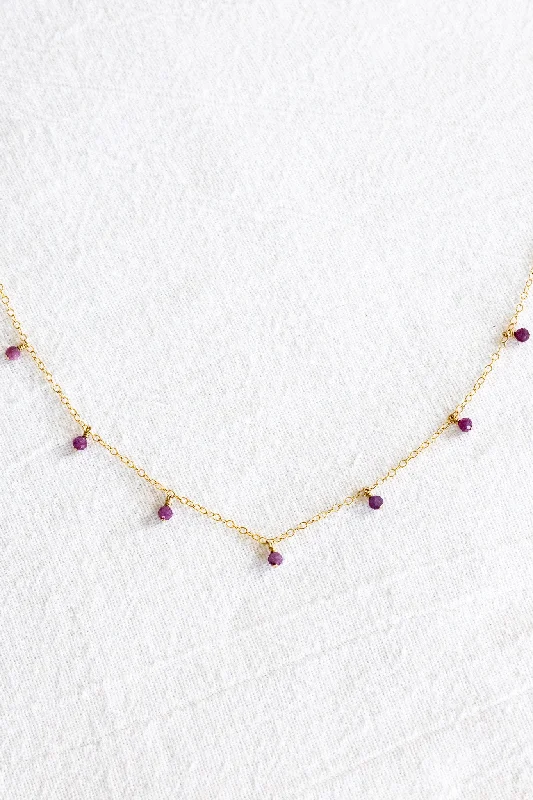 gold necklaces for women -Ruby Drop Necklace