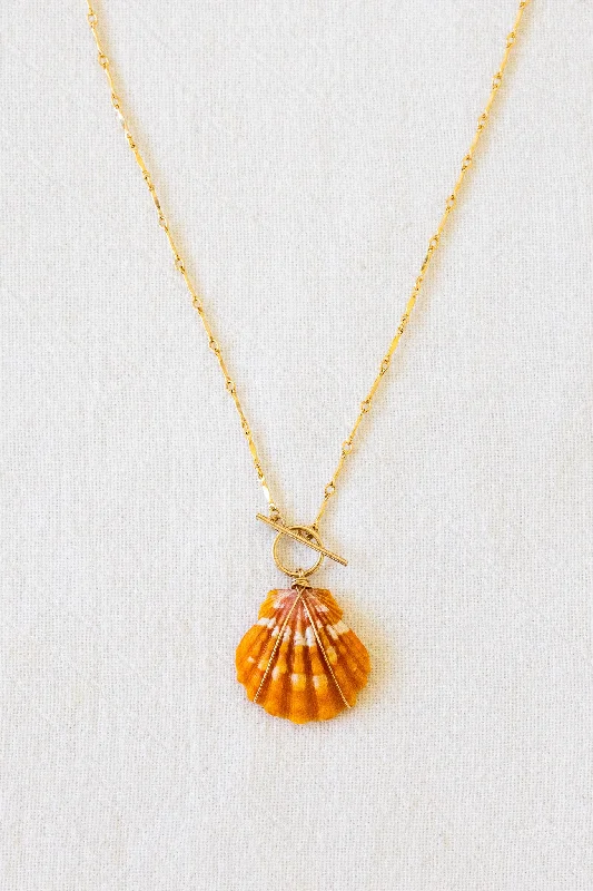 gemstone necklaces for women -Sunrise Shell Knot Necklace