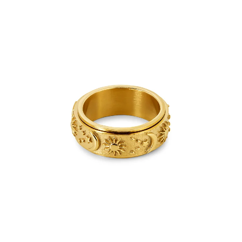 eco-friendly engagement rings for women -Eclipse Fidget Ring - Gold