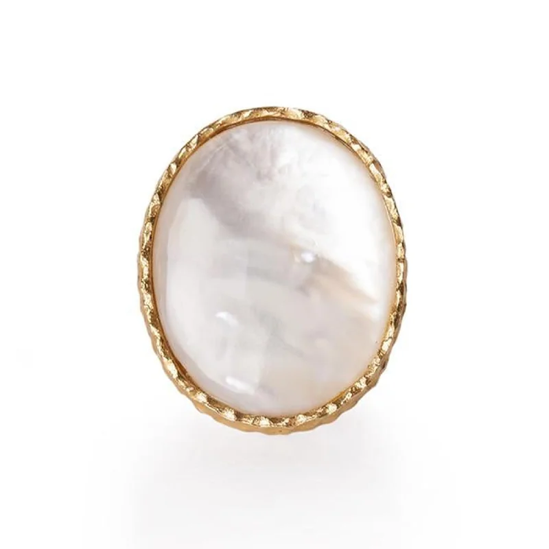 cocktail rings for women -Statement Ring - Pearl