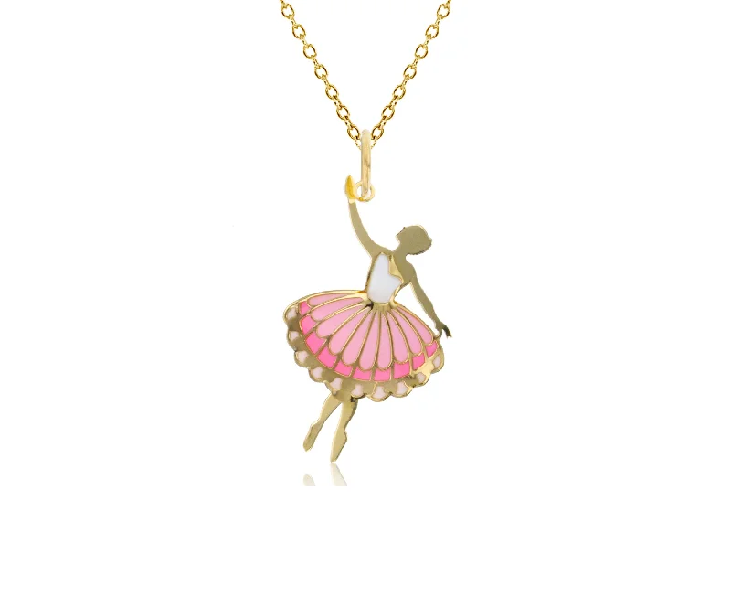 adjustable necklaces for women -Yellow Gold Ballerina Fancy Necklace (14K)