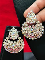 vintage stud earrings for women -Marvelous MultiColor American Diamond Earrings For Women