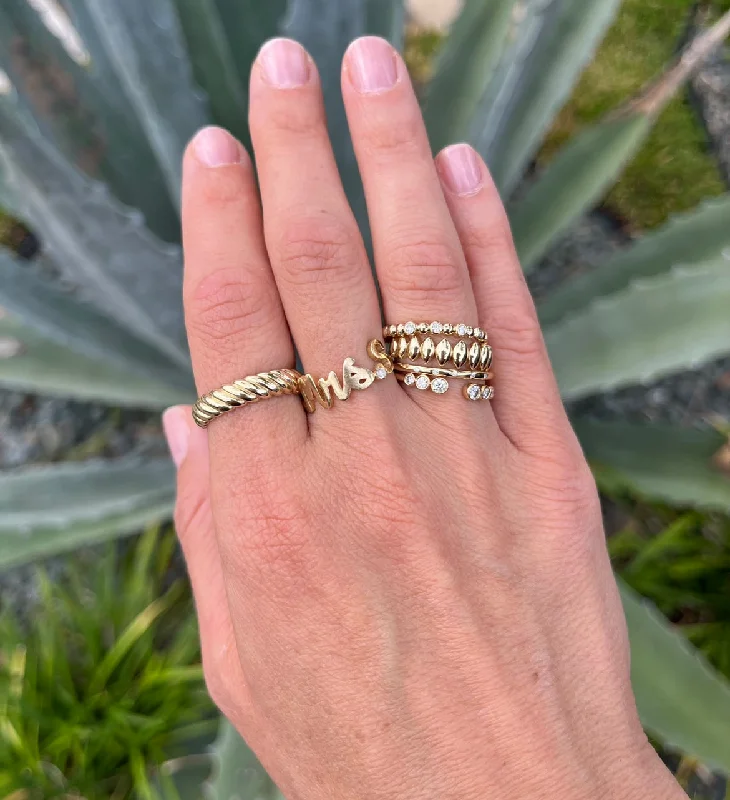 oversized rings for women -Marquise Gold Stacking Ring