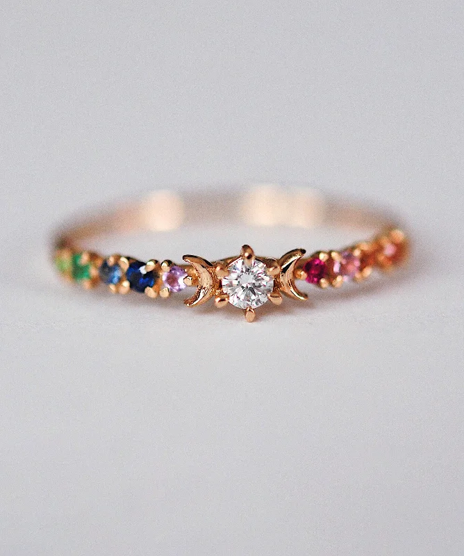 custom-made rings for women -Rainbow Stardust Ring