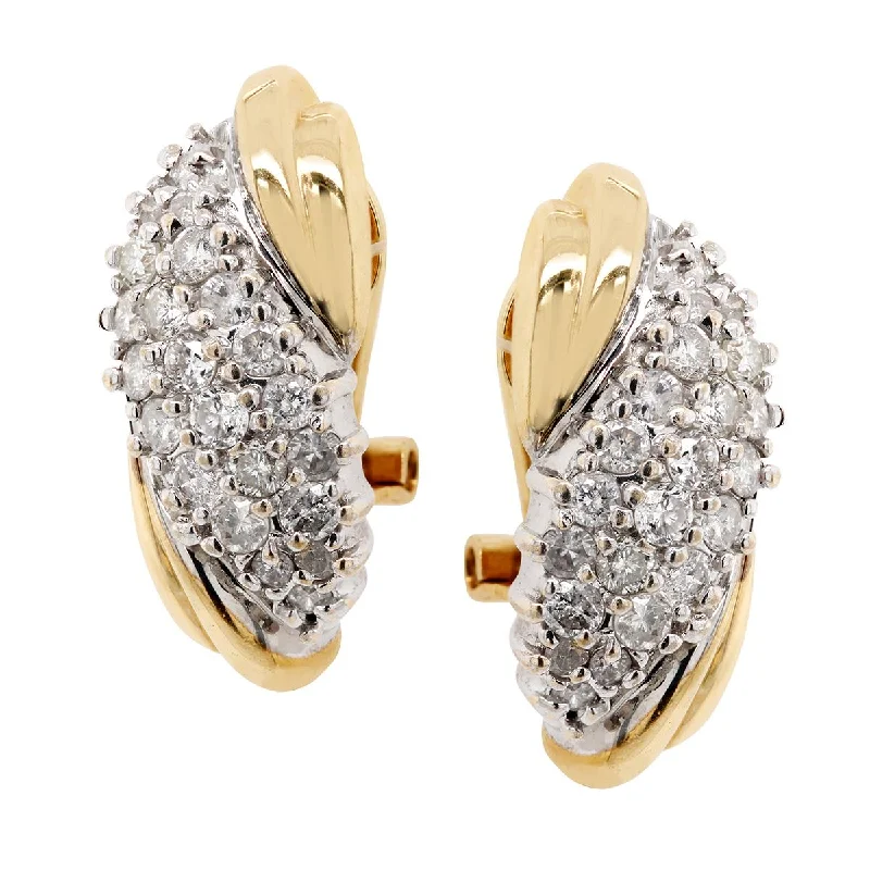 classic earrings for women -FANCY YELLOW GOLD DIAMOND EARRINGS, 1.00 CT TW