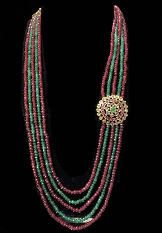 bar necklaces for women -NS228 Brooch necklace red green ( READY TO SHIP )