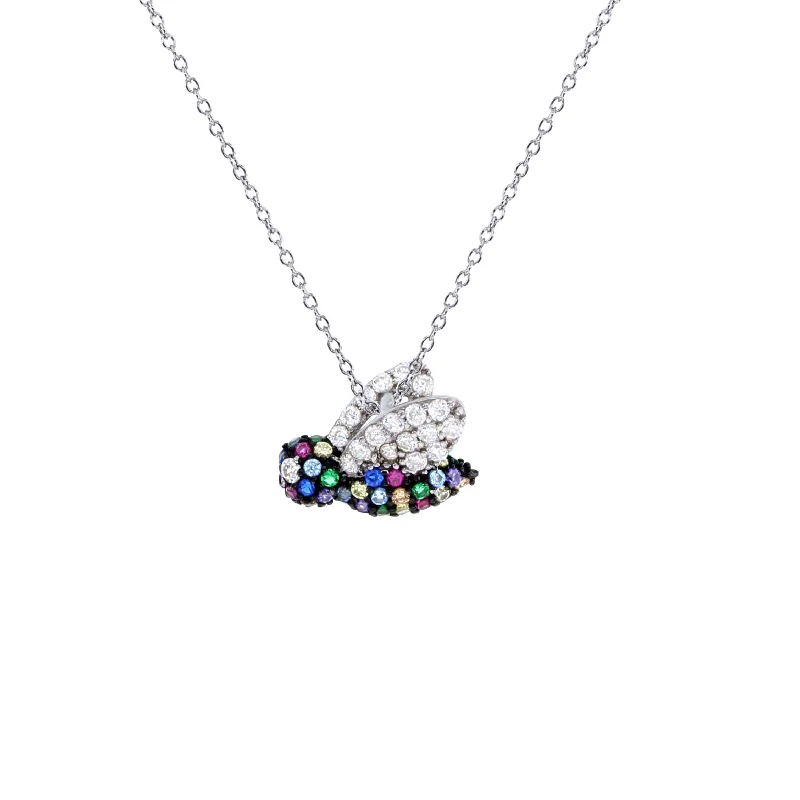 adjustable chain necklaces for women -Multi-Color Bee Necklace (Silver)