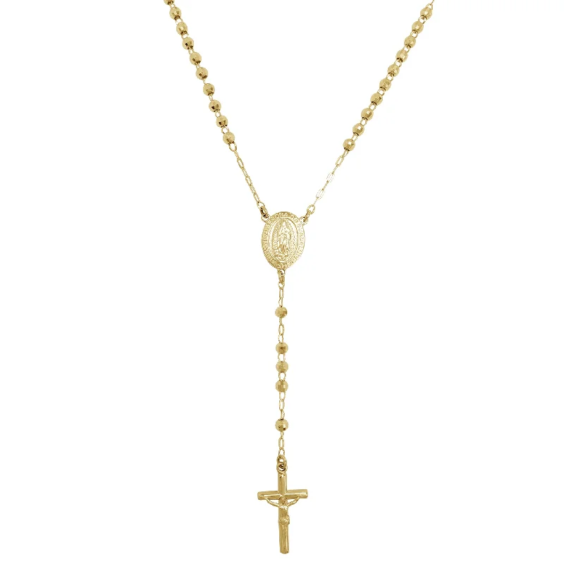 minimalist gold necklaces for women -[Disco] Nuestra Señora Guadalupe Crucifix Rosary Necklace (14K)