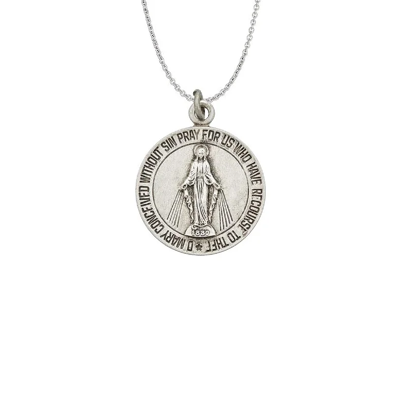 sapphire necklaces for women -Virgin Mary Necklace (Silver)