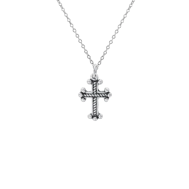 fine jewelry necklaces for women -Cross Necklace (Silver)