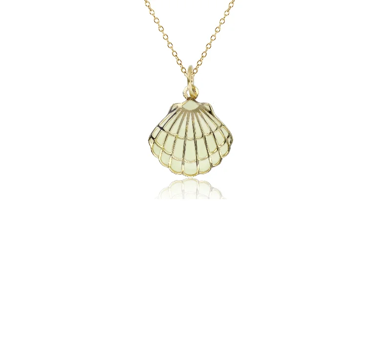 custom necklaces for women -Yellow Gold Shell Fancy Necklace (14K)