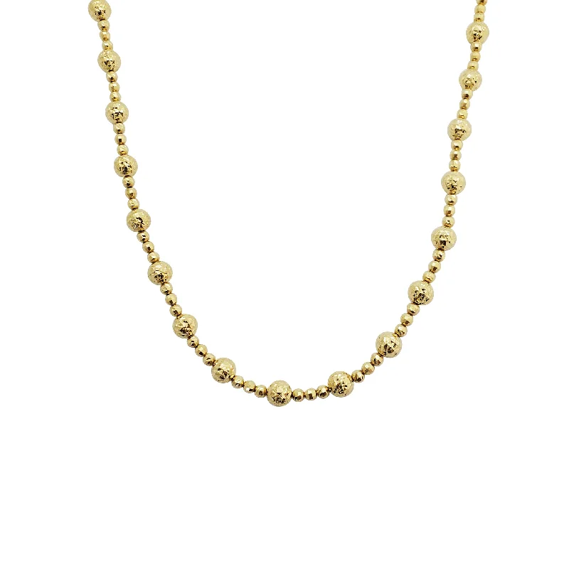 layering necklaces for women -Disco Beads Necklace (14K)