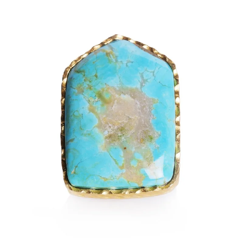 vintage rings for women -Shield Ring - Turquoise