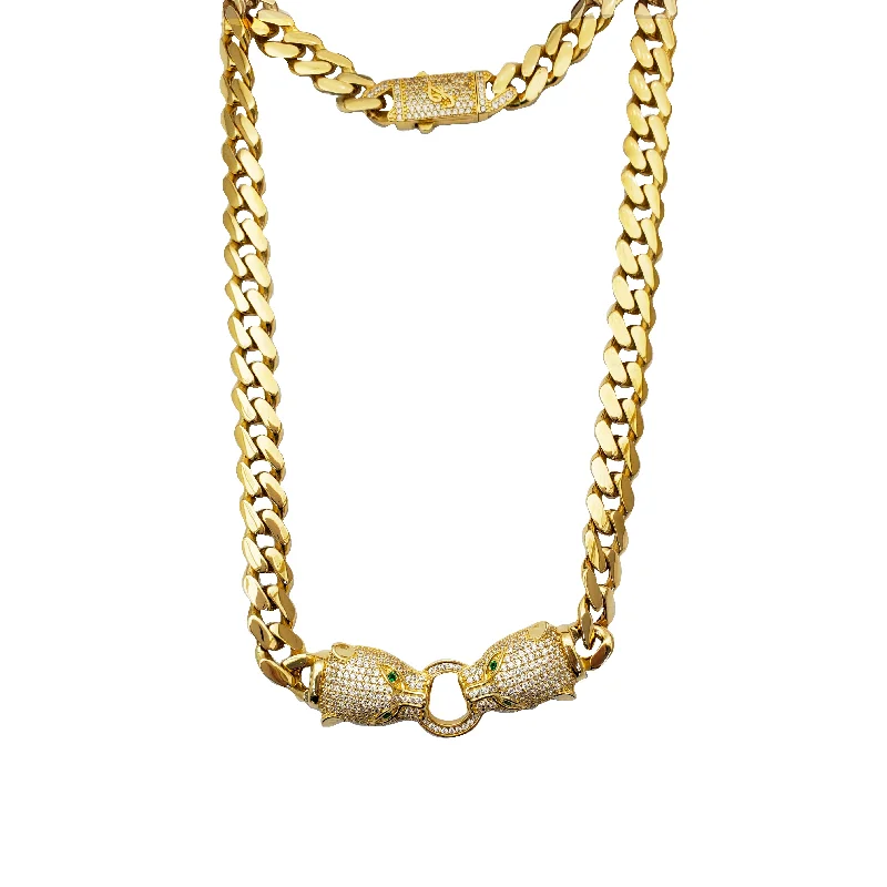 vintage-inspired necklaces for women -Panthers Monaco Link Necklace (14K)