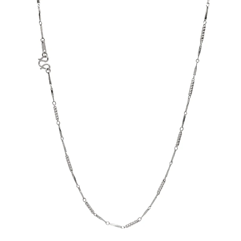 simple silver necklaces for women -Razo & Twist Barrel Necklace (Platinum)