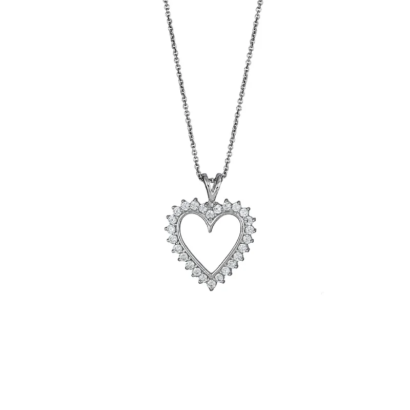 platinum necklaces for women -Heart Necklace (Silver)