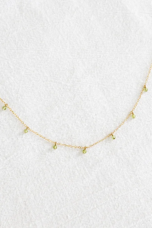 wedding necklaces for women -Peridot Drop Necklace