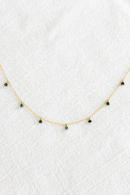 pearl necklaces for women -Emerald Drop Necklace