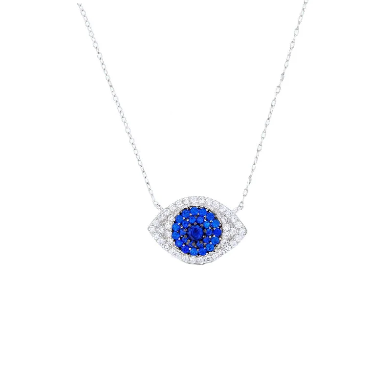 unique necklaces for women -Evil Eye Necklace (Silver)