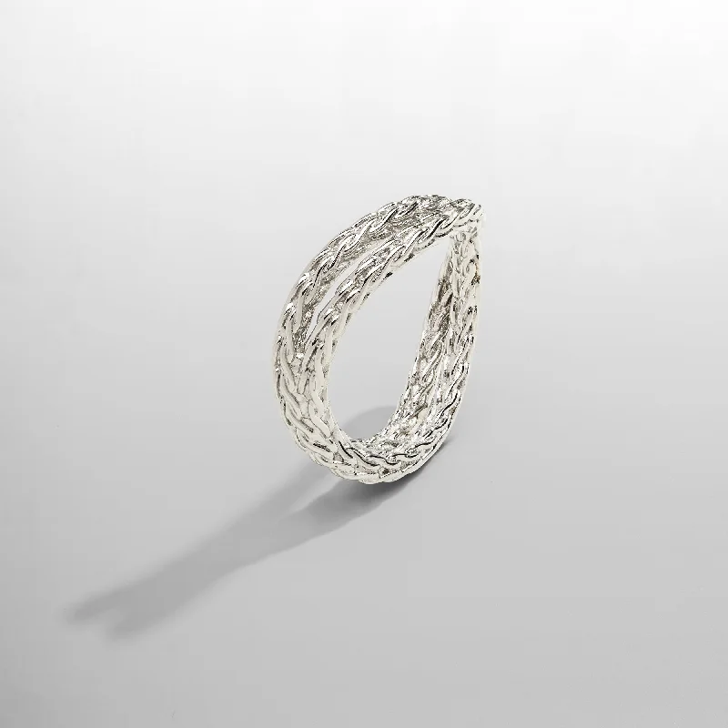 bridal rings for women -Rope Wrap Ring (Silver)