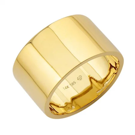 classic gold rings for women -Solid Gold Classic Cigar Ring