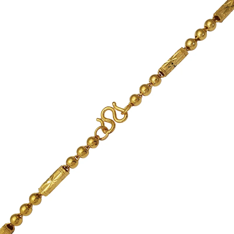 unique necklaces for women -Diamond-cut Glitter Textured Barrel & Beads Necklace (24K)