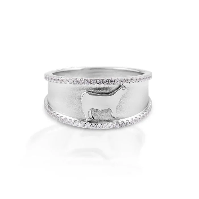 engraved rings for women -HCO Exclusive Sterling Silver Steer Ring