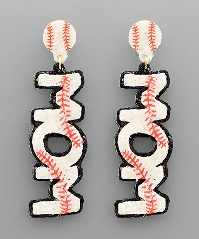 chandelier earrings for women -Baseball Mom Earrings