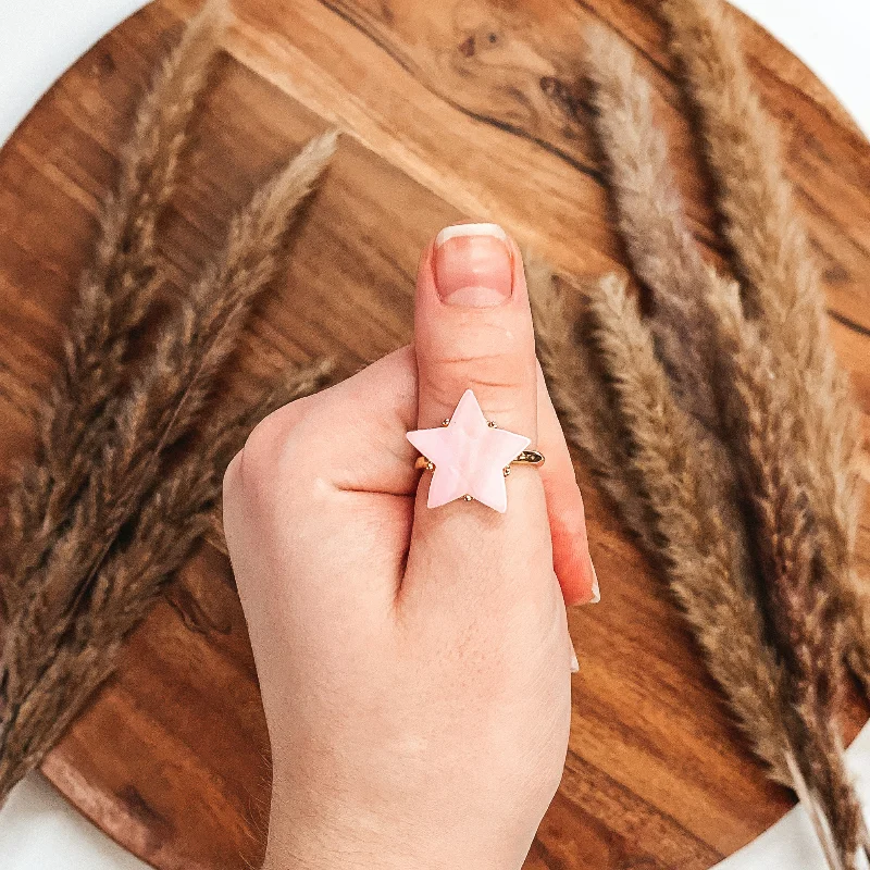 diamond rings for women -Wishing on Stars Ring in Light Pink