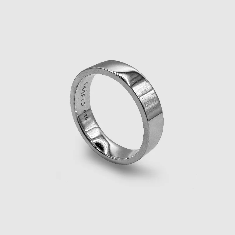 carved rings for women -Flat Band Ring (Sterling Silver) 6mm